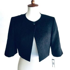 TAHARI NWT Jacquard Crop Evening Jacket Black Sz 6